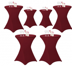 Burgundy Covers Spandex for Cocktail Tables